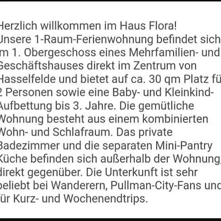 Haus Flora Lägenhet *